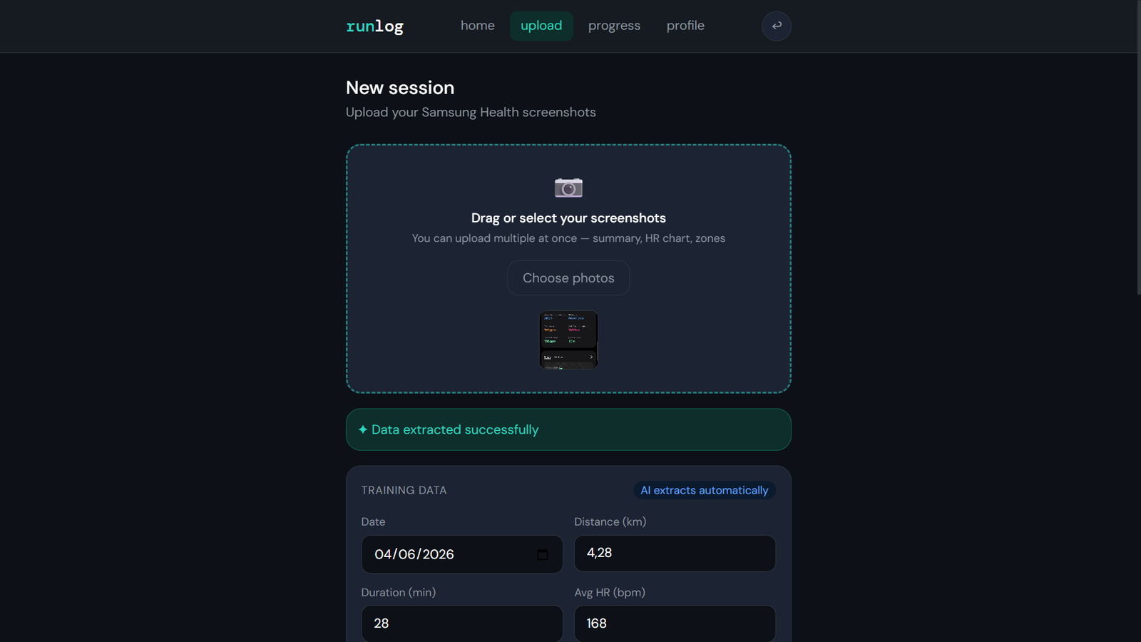 RunLog — AI Upload